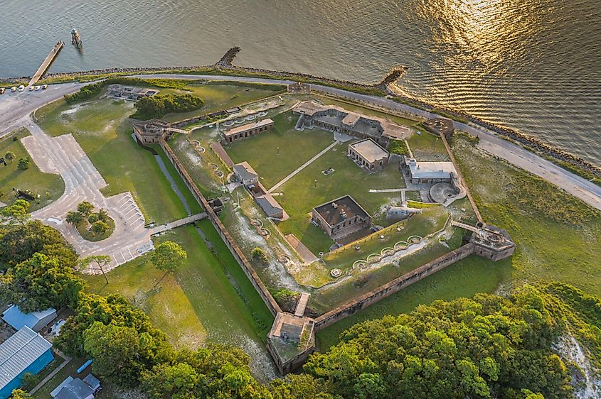 Aerial view of Fort Gaines, Alabama.