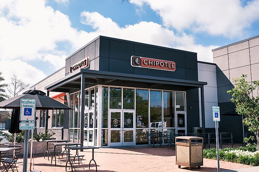 The Chipotle Mexican Grill restaurant in the Elmwood Shopping Center in Harahan, Louisiana