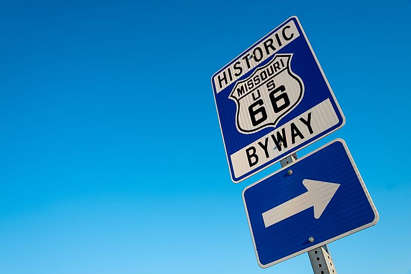 A section of Route 66 in the American Southwest