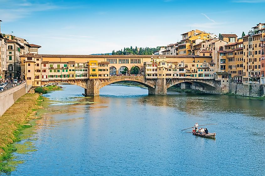 Ponte Vecchio on the river Arno in Florence, Italy