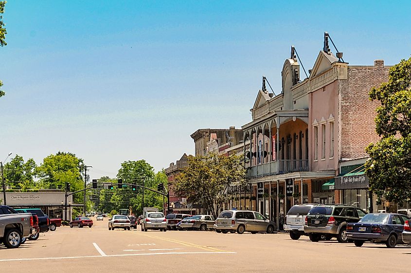 Historical buildings in downtown Canton, Mississippi. Image credit: Kent Kanouse via Flickr.com.