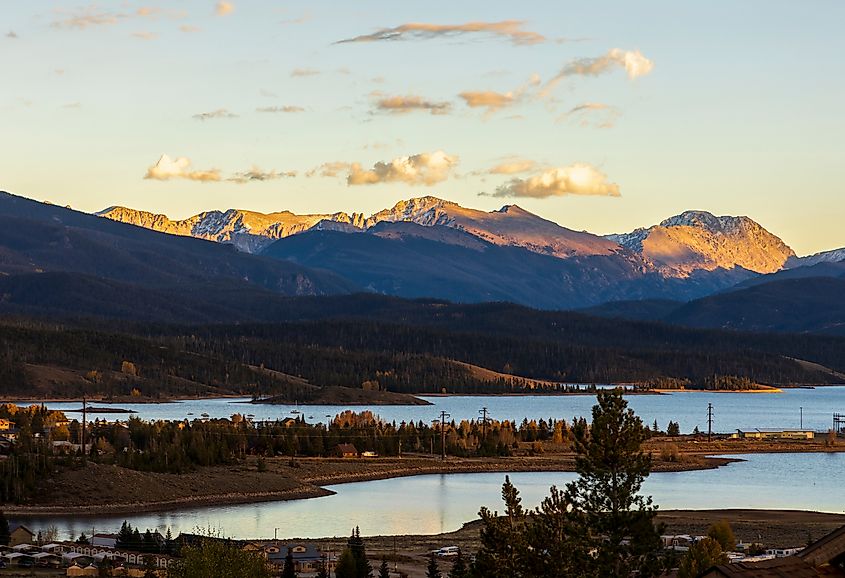 Sunset on Granby Lake in the Colorado Rocky Mountains.