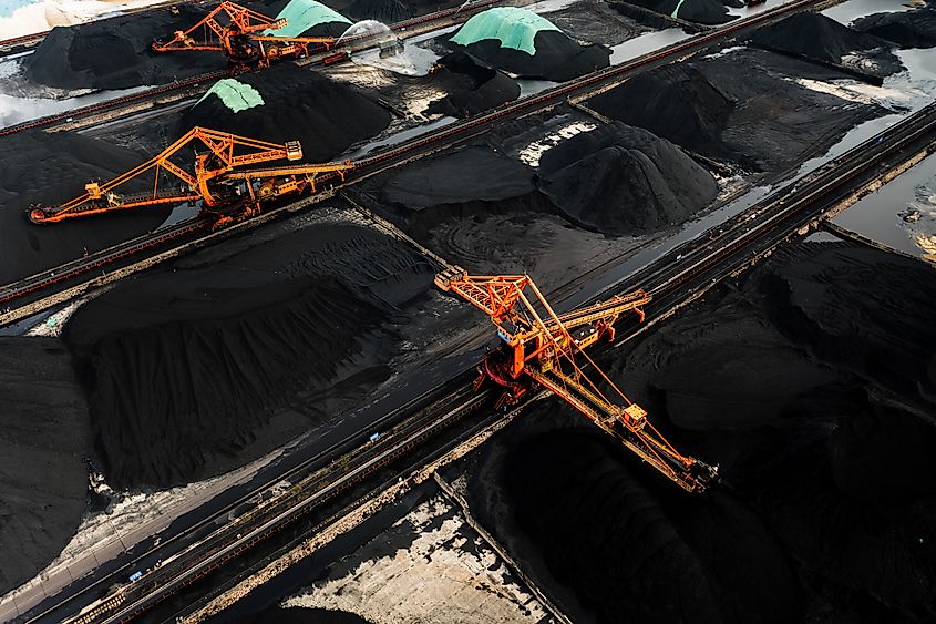 A coal storage yard in Ningbo City, China