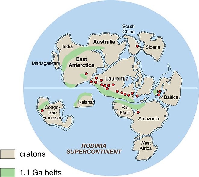 A proposed reconstruction of the supercontinent Rodinia