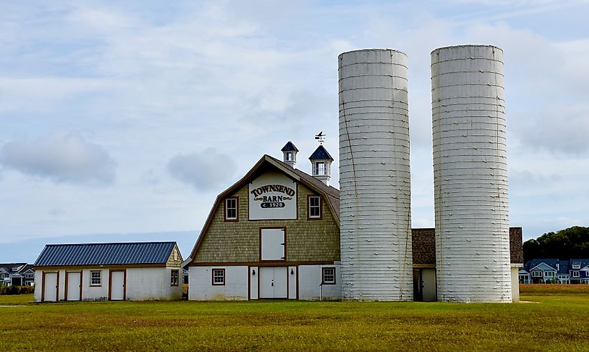 A historical farm, the Townsend Barn, in Lewes, Delaware