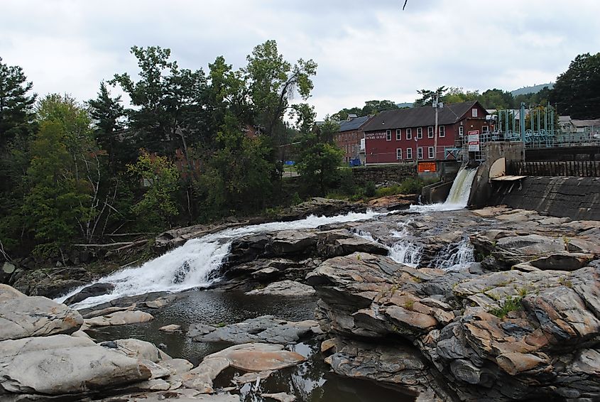 Glacial potholes in Shelburne Falls, Massachusetts. 