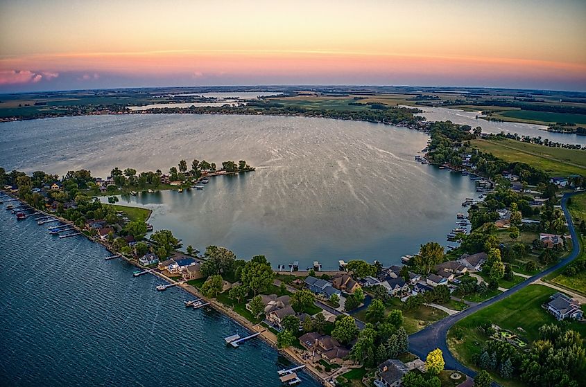 Aerial View of Lake Madison, South Dakota.