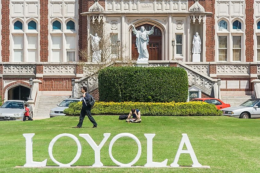 Main entrance to Loyola University in New Orleans, Louisiana