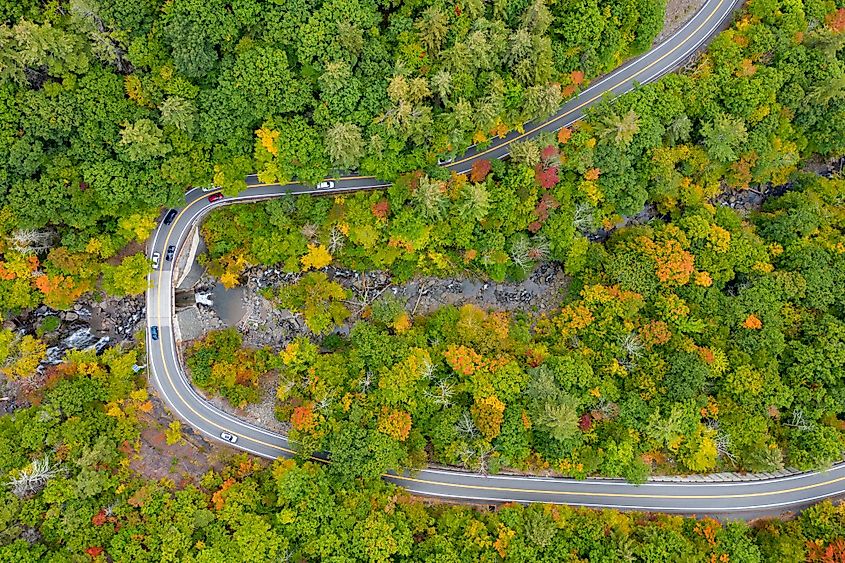 Aerial view of Spruce Creek, Kaaterskill Falls, New York