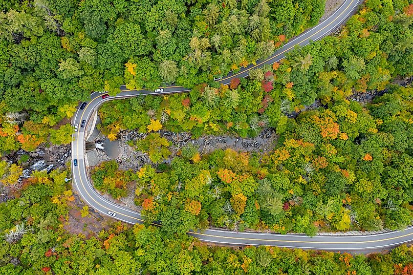 Aerial view of Spruce Creek, Kaaterskill Falls, New York