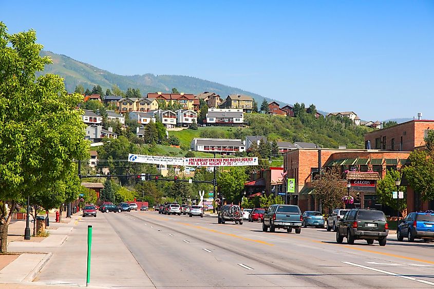 Main street in Steamboat Springs, Colorado.