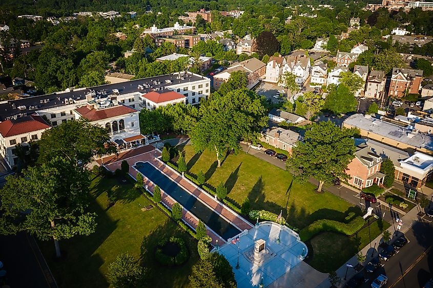 Aerial view of Morristown, New Jersey