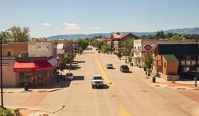 The view over main street, Sheridan, Wyoming