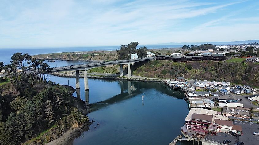 Aerial view of Fort Bragg, California
