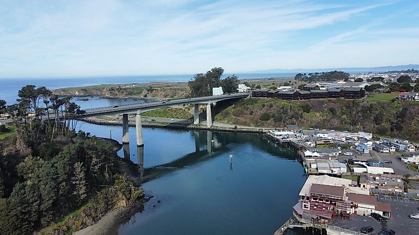 Noyo Harbor in Fort Bragg California