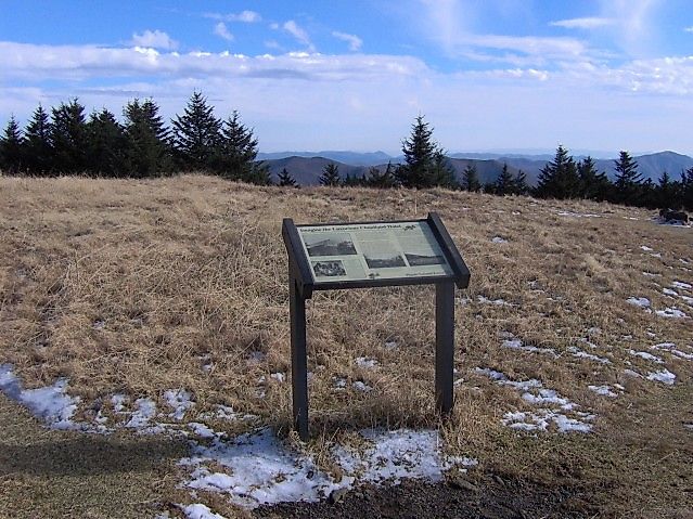 USFS sign marking the former site of the Cloudland Hotel (c. 1885-1910) at Tollhouse Gap.