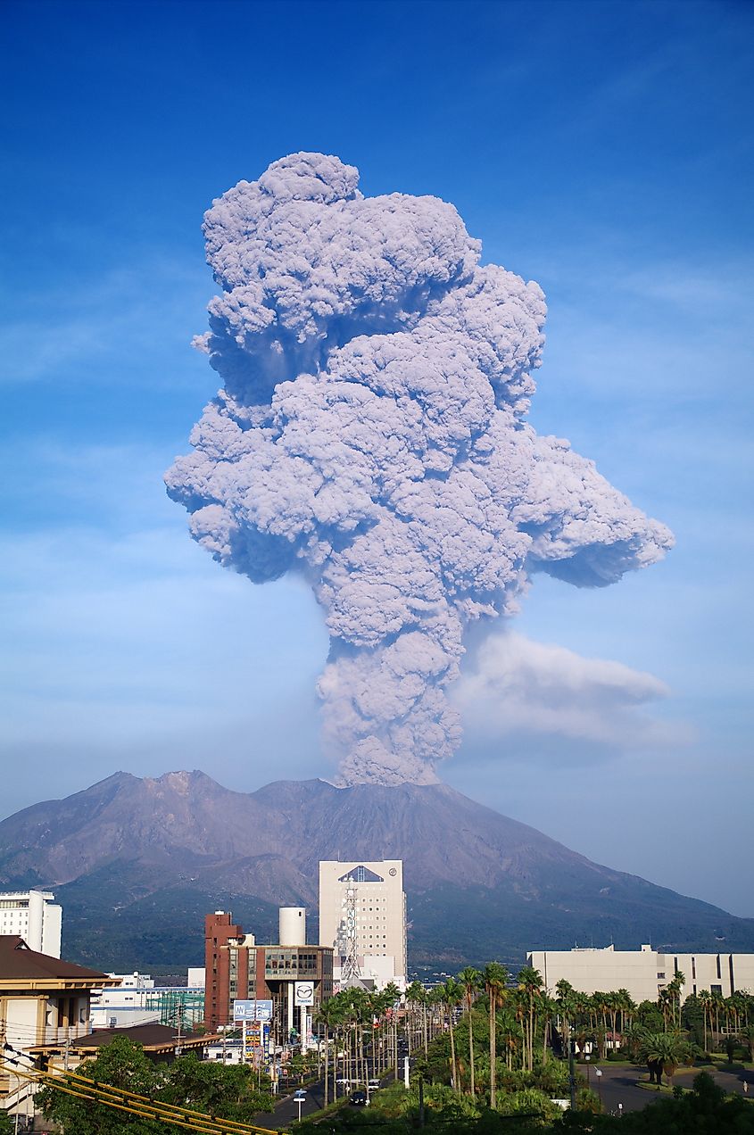 Sakurajima erupting on 10 March 2009