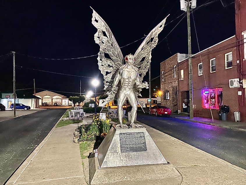 The Mothman Statue in Point Pleasant, West Virginia