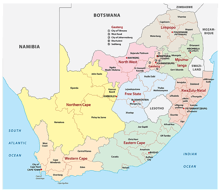 Map Of Sa Provinces South Africa Maps & Facts - World Atlas