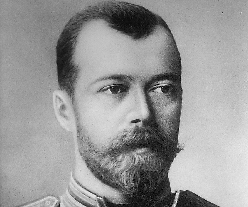 A portrait of Tsar Nicholas II.