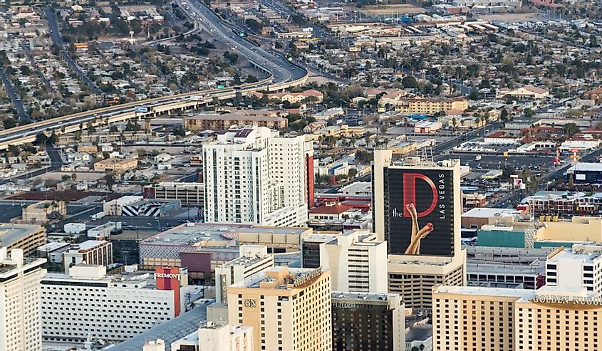 Aerial view of old downtown North Las Vegas