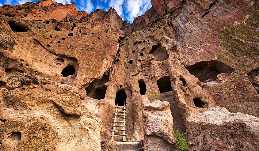 Cliff dwellings in Bandelier National Monument.