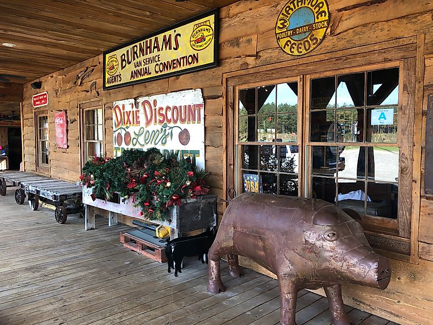 The front porch of Shuler's Barbecue in Sellers, South Carolina