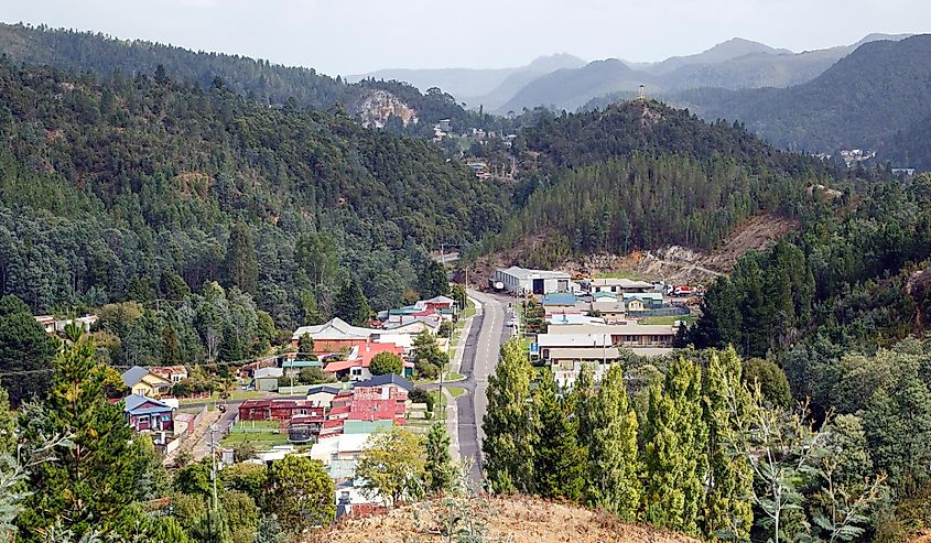 Overlooking the town of Queenstown, Tasmania.