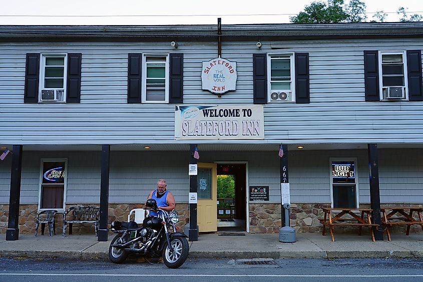 View of Delaware Water Gap, a small Appalachian Trail town.