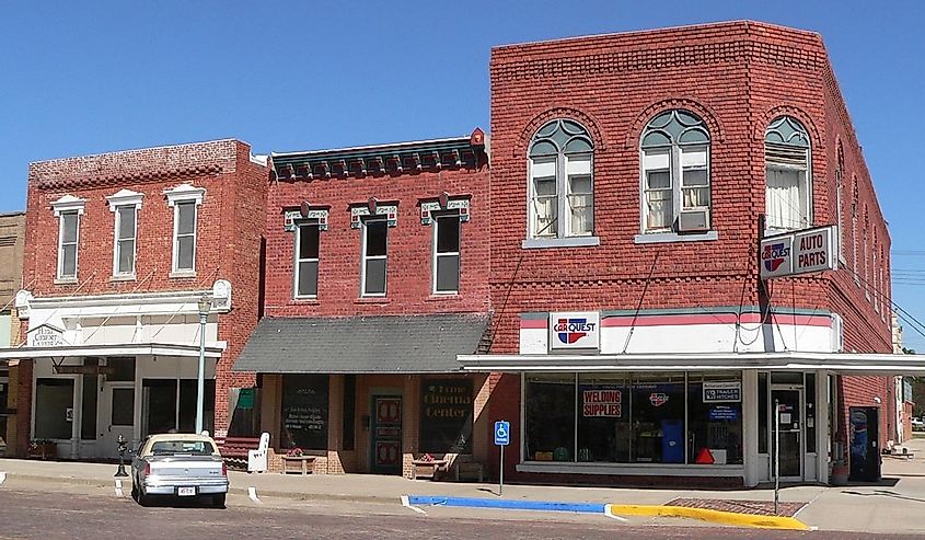 Northeast corner of 4th Avenue and Webster Street in Red Cloud, Nebraska.
