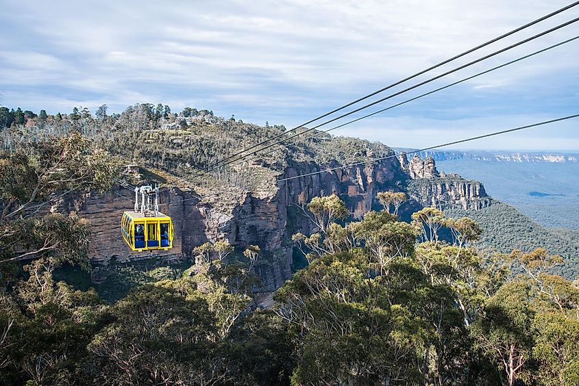 The cable sky way tour at Blue mountains national park, New south wales, Australia.