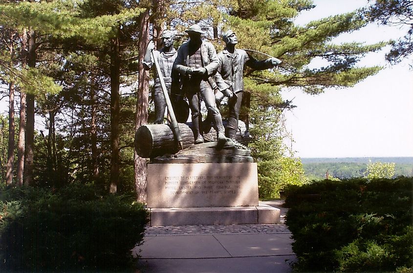  Lumberman's Monument along the River Road National Scenic Byway.