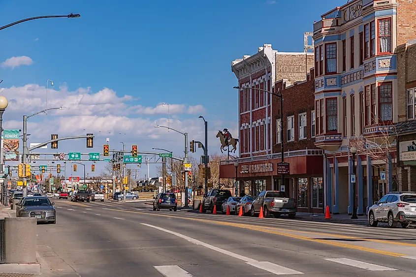 Buildings in the downtown historic area of Cheyenne, Wyoming.
