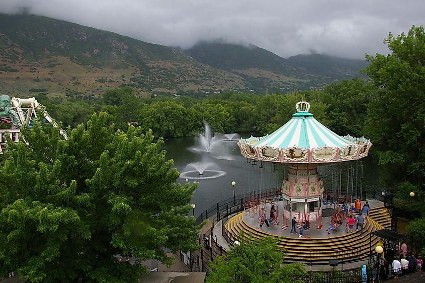 The Turn of the Century swing ride in Lagoon Amusement Park, Utah.
