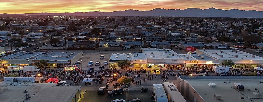 Aerial view of Ridgecrest, California. 