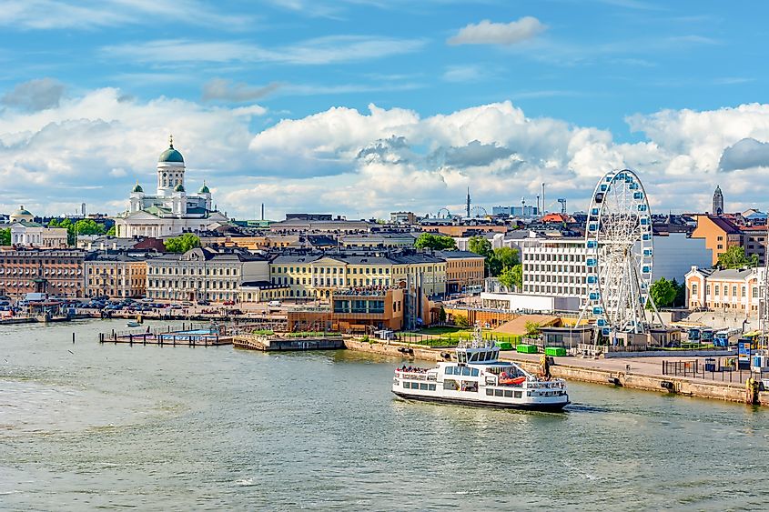 Helsinki cityscape with Helsinki Cathedral and port, Finland. Image used under license from Shutterstock.com.