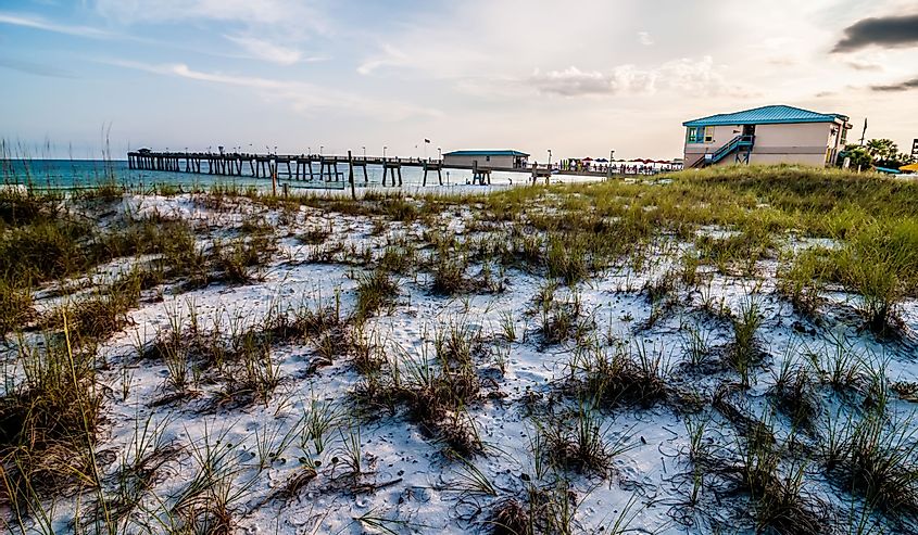 Beach scenes at Okaloosa Island fishing and surfing pier