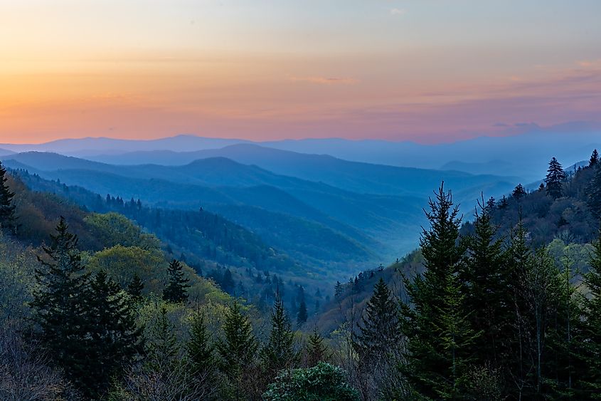 Sunrise at Great Smoky Mountains National Park.