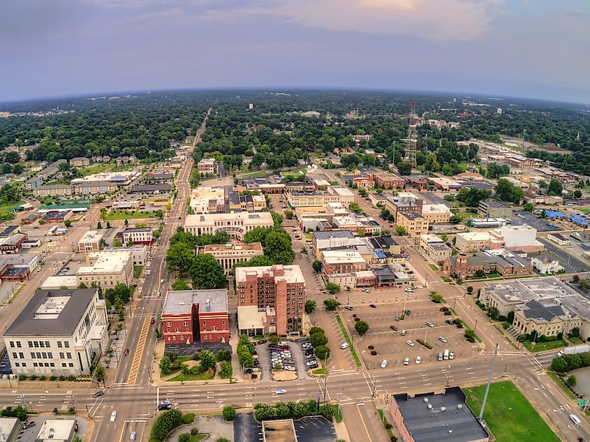 Aerial view of Jackson, Tennessee.