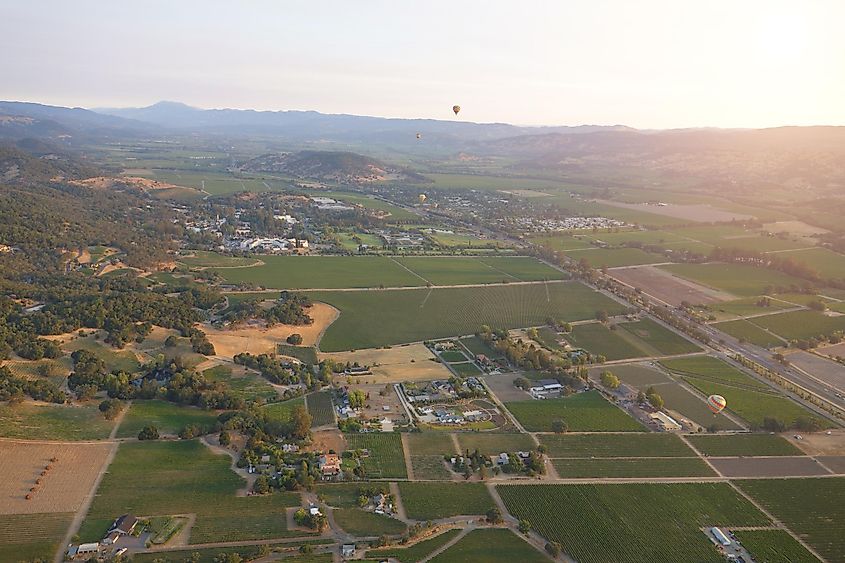 Aerial view of Nappa Valley California