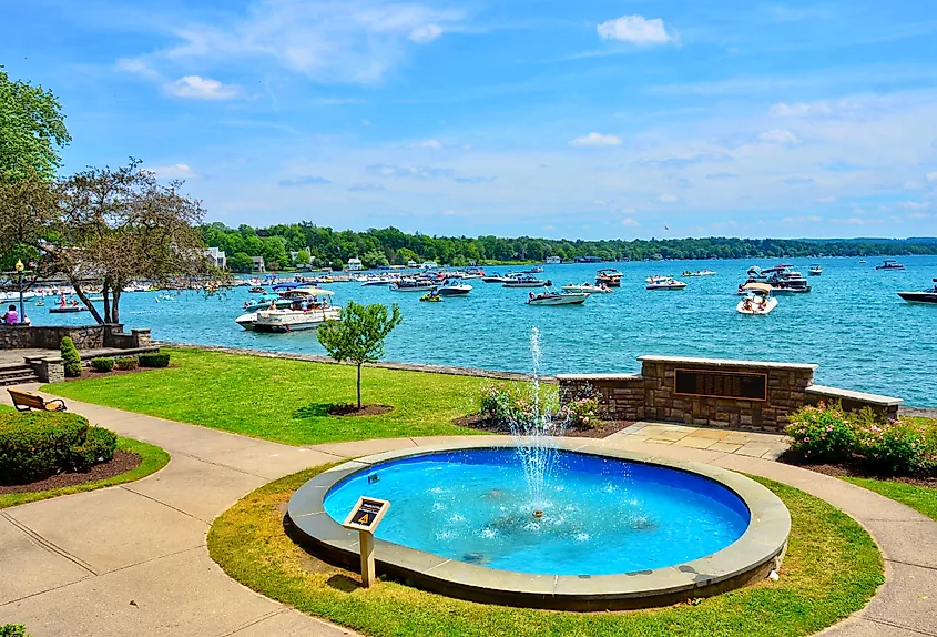 Scenery on Skaneateles Lake, one of the Finger Lakes in New York.
