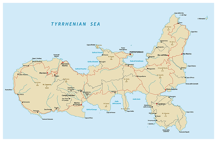 Elba Island map