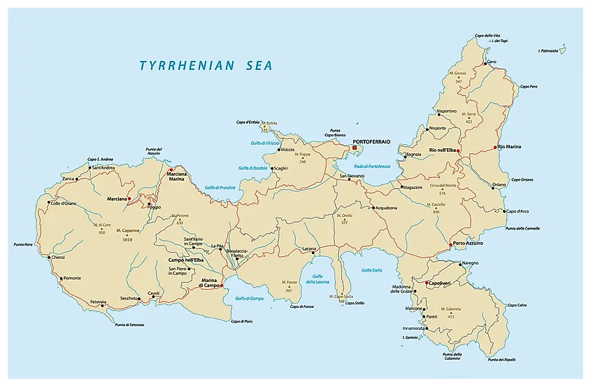 Elba Island map