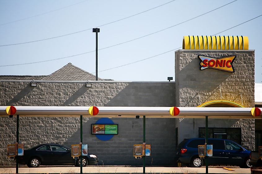 Sonic Drive-Thru restaurant in Chelsea, Alabama, located along Highway 280 in a small-town setting