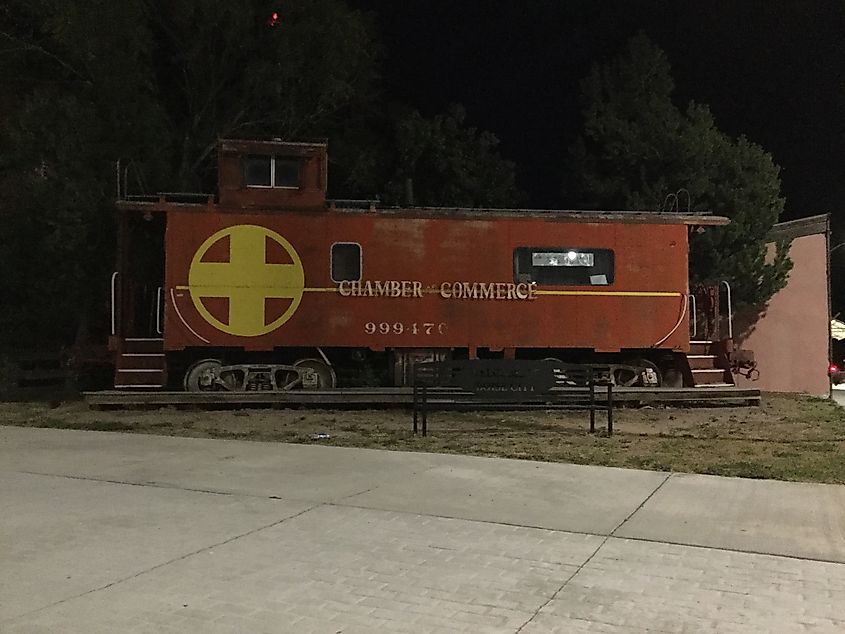 Santa Fe train caboose in Boise City, Oklahoma