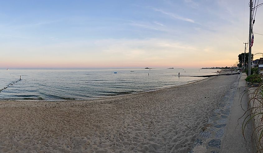Sunset on the beach Westbrook, Connecticut