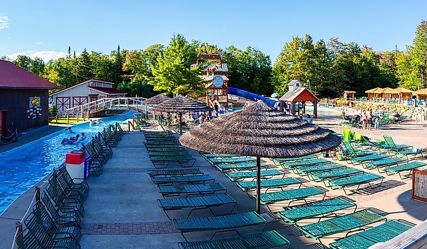 Basin Stream of the Water Safari Park with People Swimming  in Old Forge.