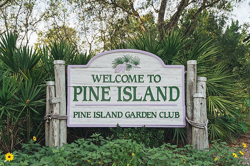Welcome sign at Pine Island, Florida