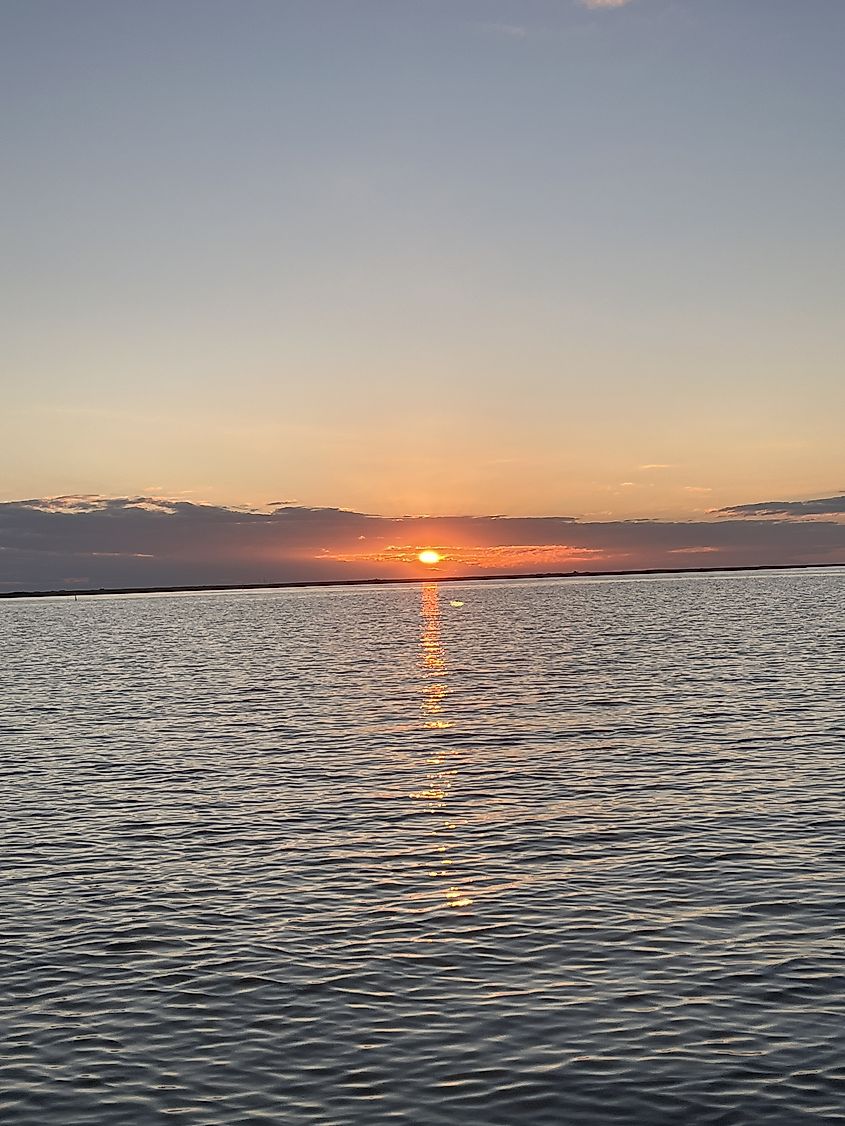 Sunrise Over Lake Calcasieu, Louisiana. 