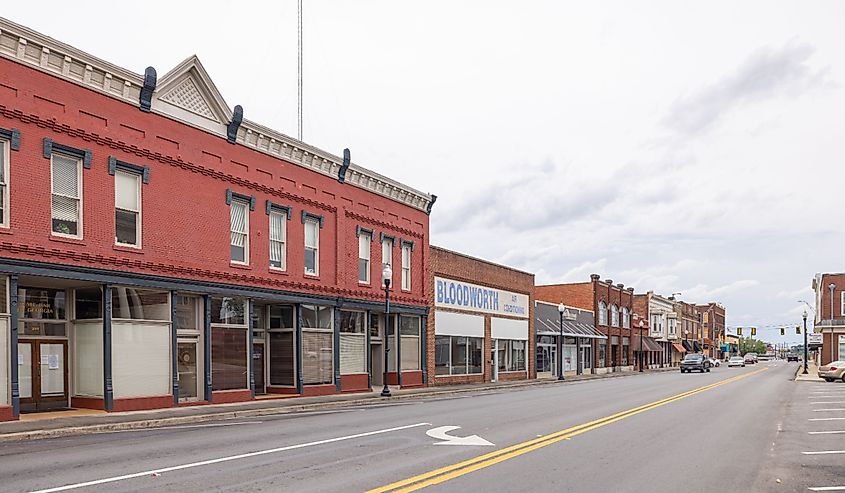 The old business district on 2nd Street, Tifton, Georgia